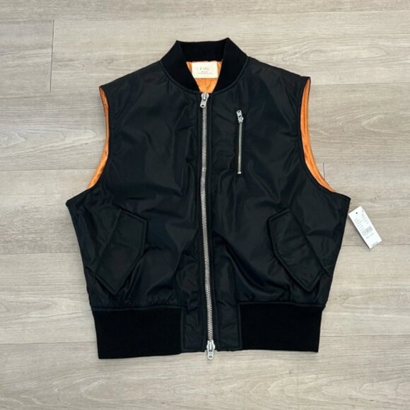 Fear Of God 2015 Black Nylon Double Zipper Military Bomber Vest Men’s Size Small